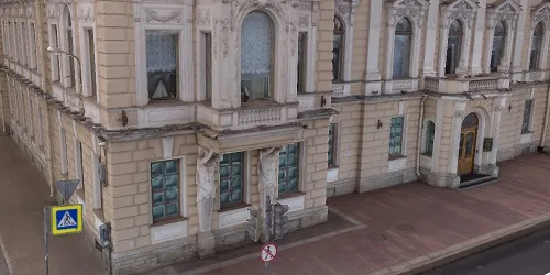 Facade of a historic building reconstructed in 3D with photorealistic texture